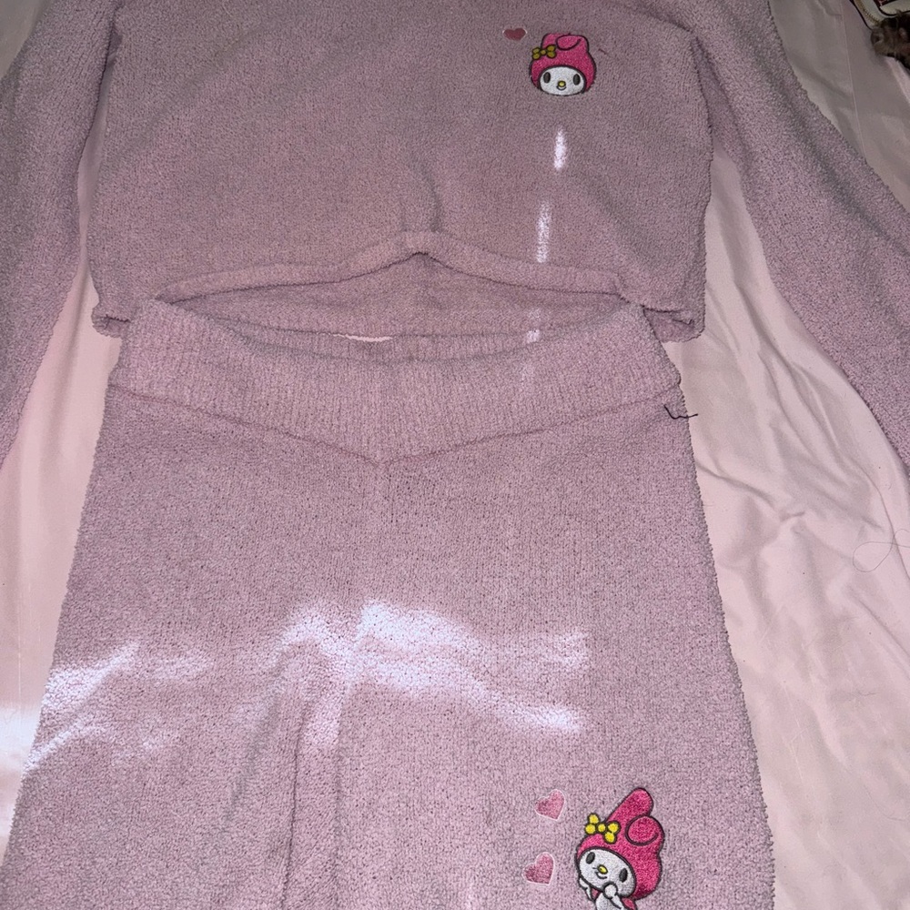 Sanrio Pink Pajama Set with Character Embroidery My Melody size Lg